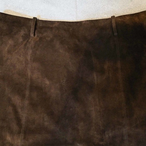 Garson Suede Womens Skirt 16 Knee Length Seems Fallcore Minimalist Casual Luxury - Picture 5 of 15